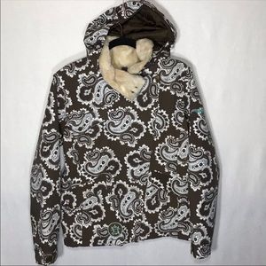 Burton Brown Paisley Snowboarding Winter Jacket